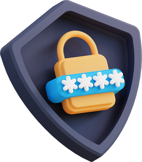 3d illustration of password security